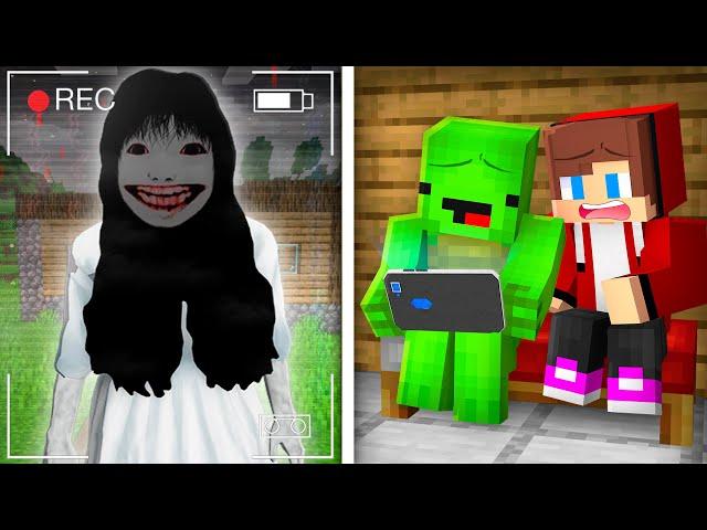 JJ and Mikey Got Scary SAMARA From THE RING on a Hidden Camera in Minecraft! - Maizen