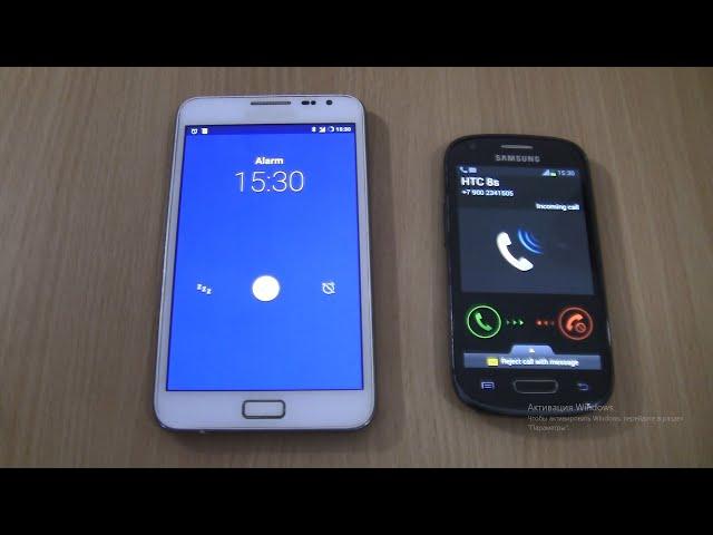 Incoming call & Ringing alarms  at the Same Time Samsung Galaxy Note 1 Android 7+S3 mini Ve