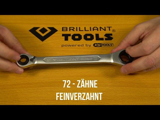 BRILLIANT TOOLS BT013901 4in1, Doppel-Ratschenringschlüssel, 10x13, 17x19 mm [Powered by KS Tools]