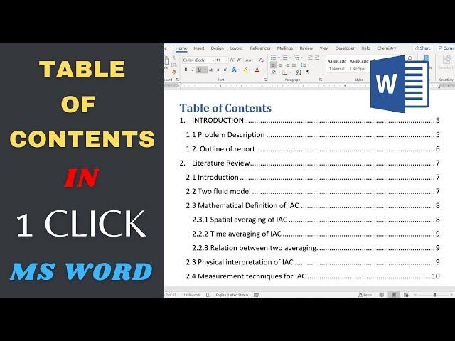 How to Create Table of Content in Word with just 1 Click | Create Contents in just one click [2020]