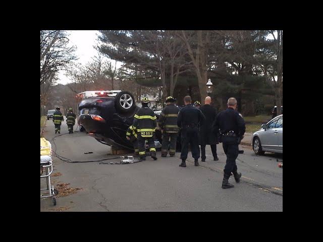 Overturned Car Crash in South Orange