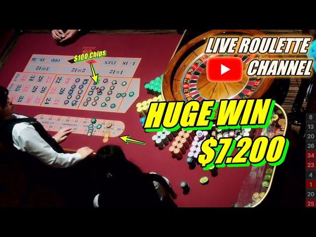  LIVE ROULETTE | HUGE WIN 7.200 In Real Vegas Casino  $100 Chips Inside Exclusive  2025-01-05