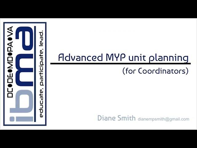 Advanced MYP Unit Planning for Coordinators (IBMA)