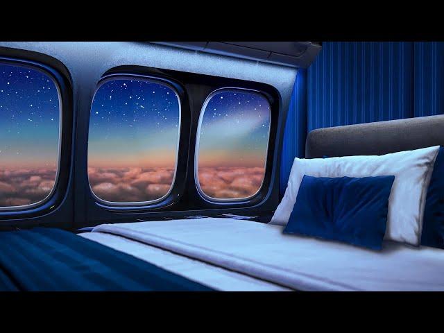 Private Jet Nighttime Experience | Airplane White Noise to Sleep