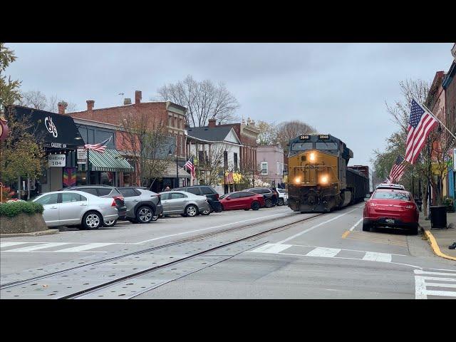 Biggest STREET RUNNING TRAIN Ever With 152 Cars & 2 DPUs!  CSX Heritage Unit Street Running Kentucky