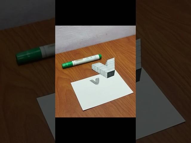 3D drawing | Floating V  #shorts #ytshorts #3ddrawing #skarts