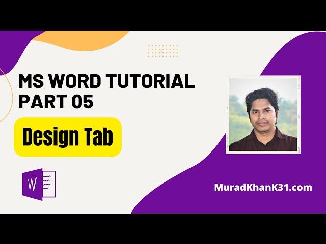 Ms Word Bangla Tutorial - Part 5 - Design Tab