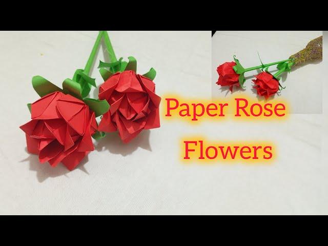 how to make paper rose origami | paper craft flowers | diy flower