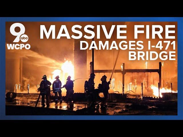 Massive fire destroys playground, causes 'significant' damage to bridge over Ohio River