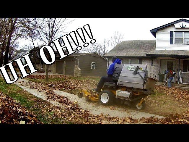 Bagging Leaves Lawn Care Mowing Leaf Cleanup Real Time