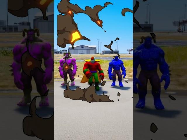 Gta v : Random Spiderman vs Red King Hulk Team Battlel Who is The Strongestl #gta #shorts