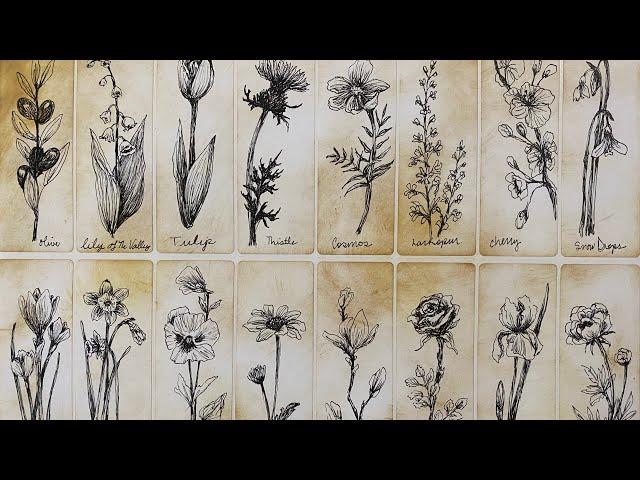 How to draw mini flowers on scrap labels