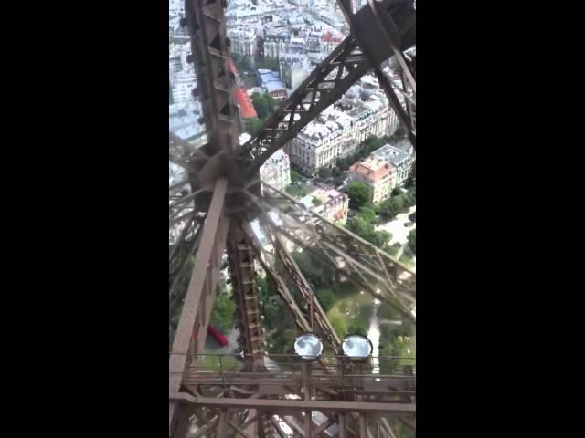 Going down the Eiffel Tower - Paris