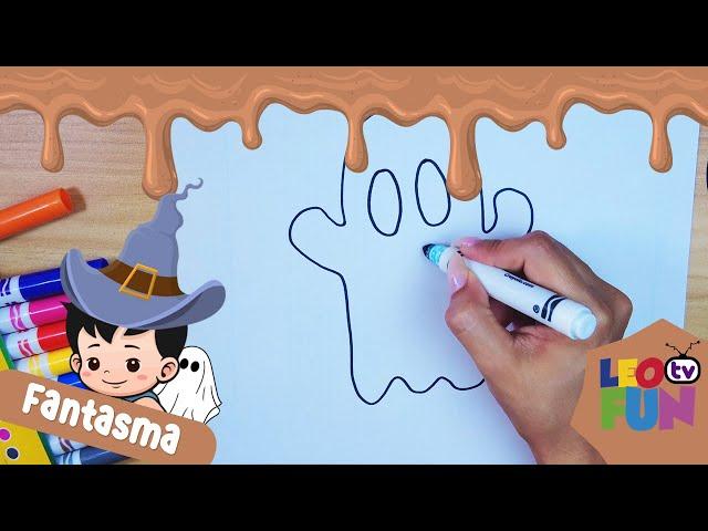 Cómo dibujar un fantasma fácil  | LeoFunTv