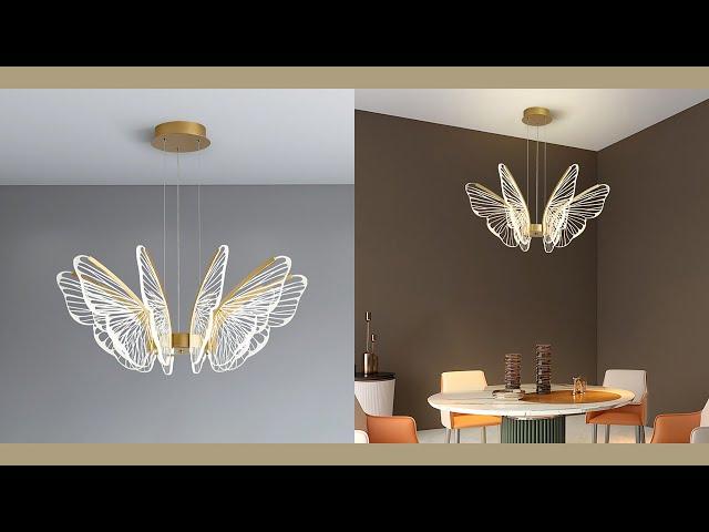 Aeyee Butterfly Chandelier, Modern LED Pendant Light, Dimmable Hanging Light for Dining Room Bedroom