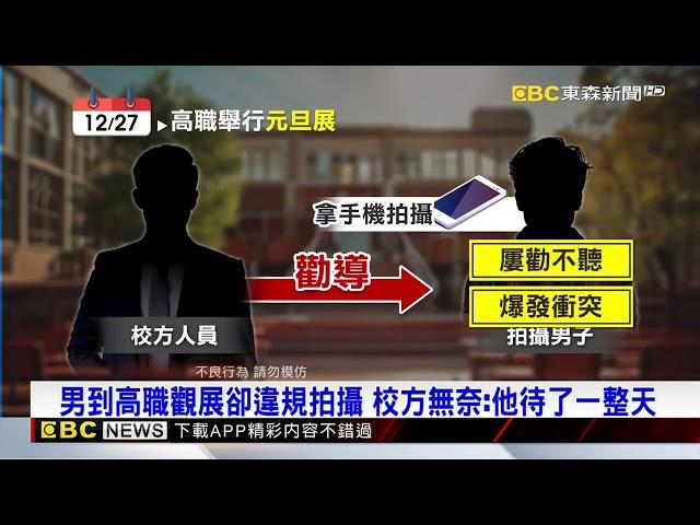 男自稱校友看高職展覽卻違規拍攝 遭阻爆糾紛@newsebc