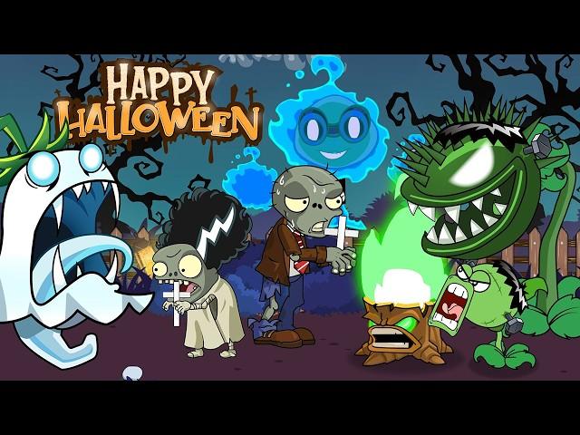 Funny moments of Plants vs Zombies on Halloween - What happens when Zombies are afraid of ghosts