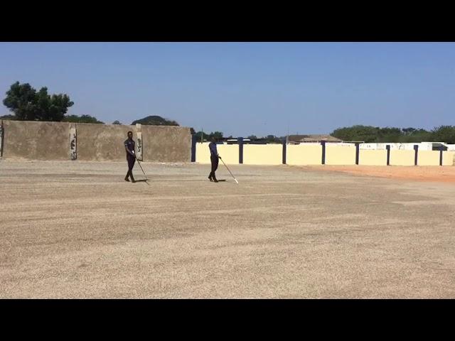 Drum Major Laud rehearsing with Papa on slow march exercises @ de Police depot - Accra