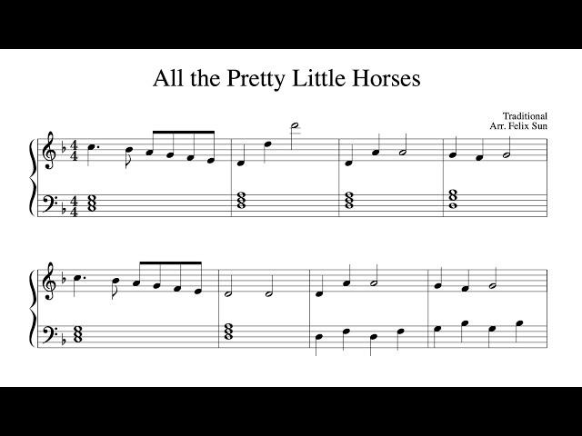 All the Pretty Little Horses (Beautiful Easy Piano Solo) - Sheet Music for Beginners