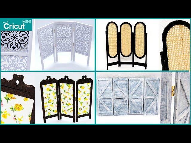 Miniature Dressing Room Screens in 4 Styles | Room Dividers | Cricut Mini Tutorial DIY | 1:12 Scale