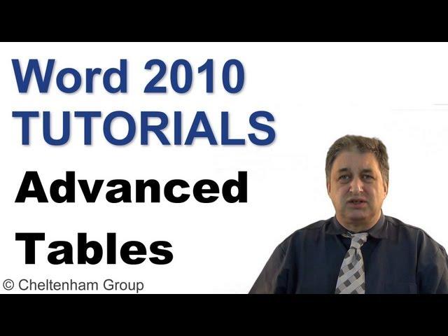 Word 2010 Tutorial | Advanced Tables | Full Training Course