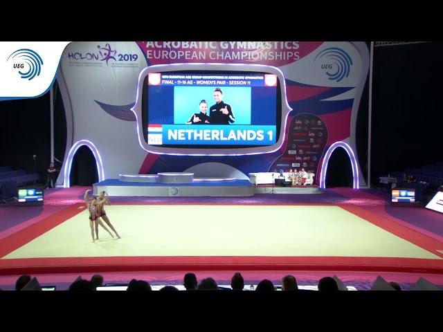 VAN BERKOM & VAN VUGT (NED) - 2019 European Age Group Competitions, 11 - 16 women's pair