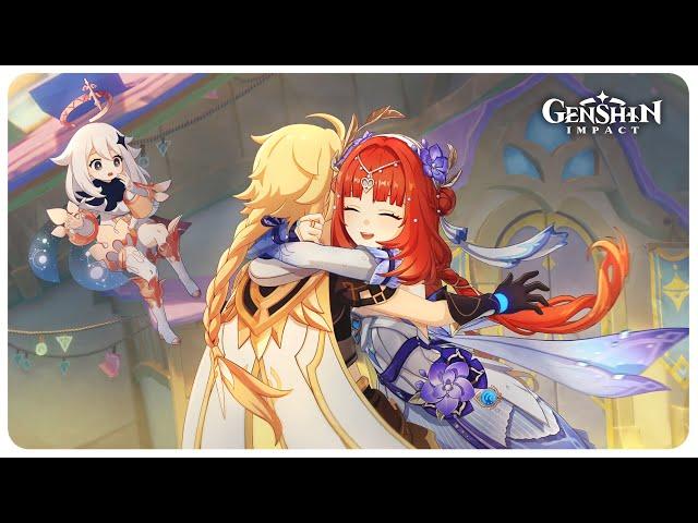 Nilou Hugs the Traveler (Cutscene) Summertide Scales and Tales | Genshin Impact 4.8