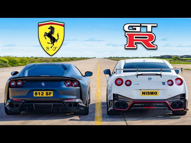 Ferrari V12 vs NISMO V6: DRAG RACE