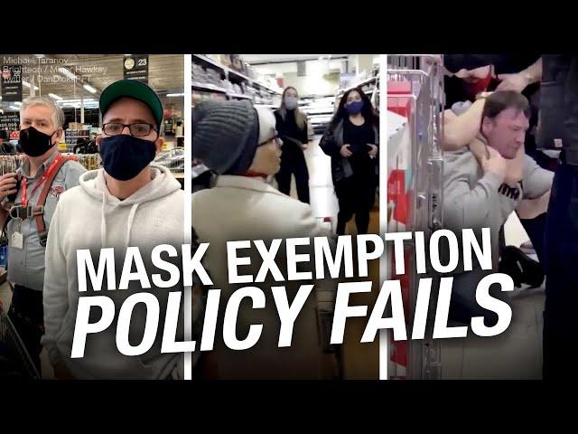 No, “store policy” can't include “No Mask Exemptions”