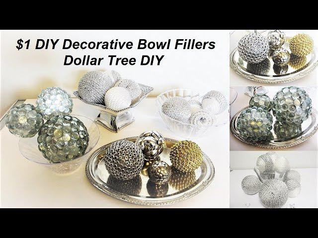 DIY Decorative Bowl Filler Ideas | Easy, Fun Table Decor | Dollar Tree DIY | Glam Home Decor