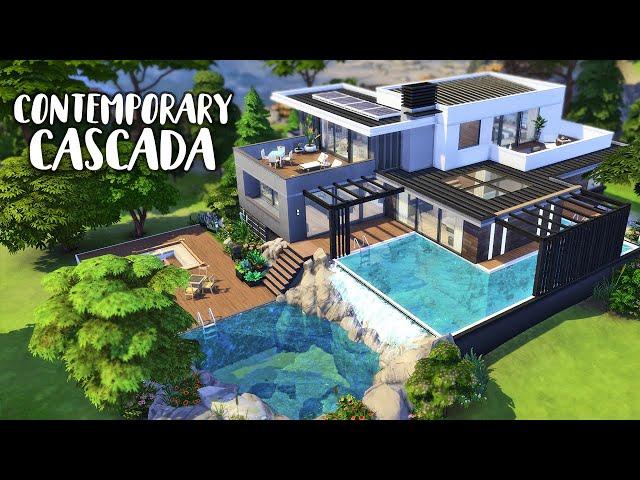 Contemporary Waterfall House | SIMS 4 Stop Motion Build | No CC