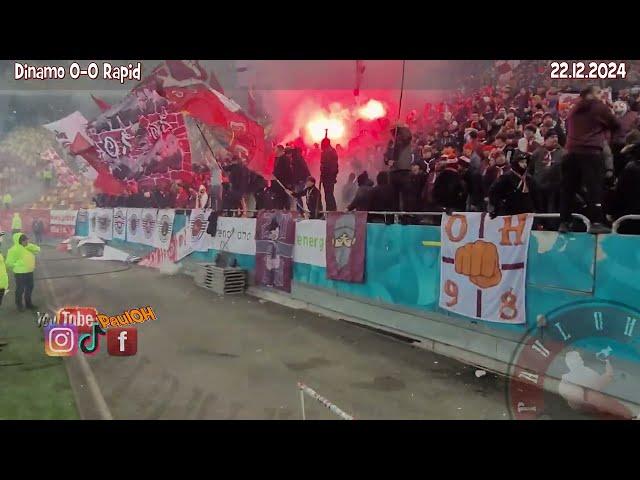 Atmosfera începutului de meci , Imn Rapid , Ultras Rapid pyroshows @ Dinamo - Rapid (0-0) 22.12.2024