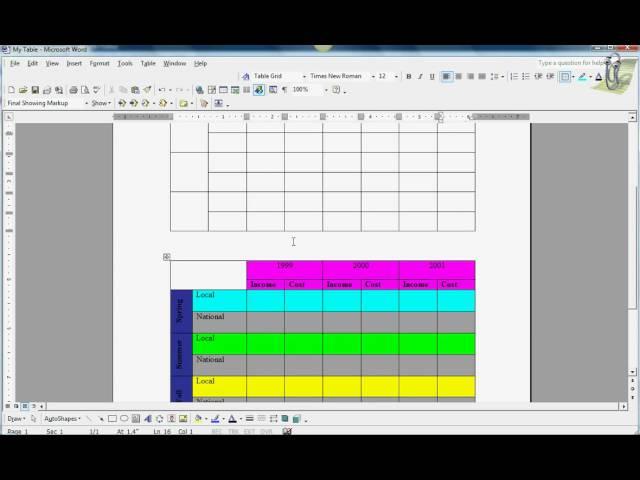 Color Layout Table