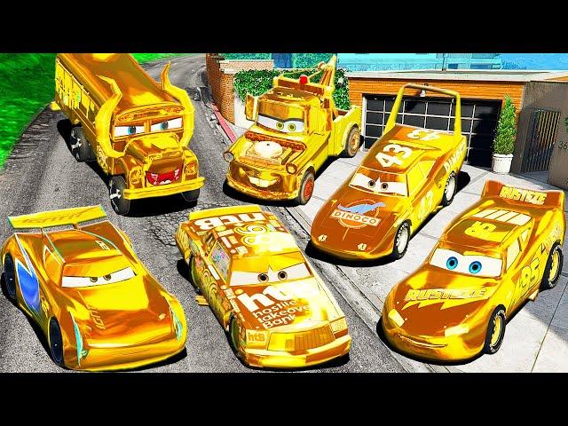 STOLE ALL GOLDEN CARS LIGHTNING MCQUEEN CARS IN GTA 5!