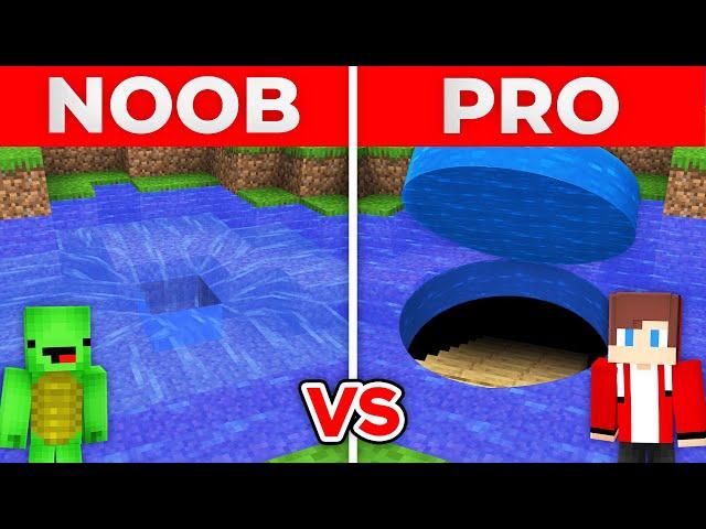 JJ And Mikey NOOB vs PRO Secret ROUND PASSAGE inside WATER in Minecraft Maizen