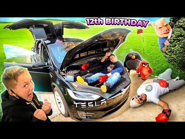 MIKE finally got a TESLA for his BIRTHDAY!  (FV Family 12th Bday Vlog)