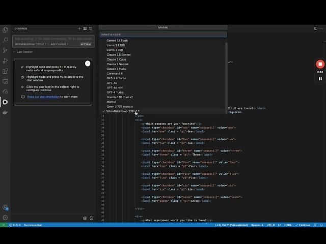 Using WhiteRabbitNeo in VSCode