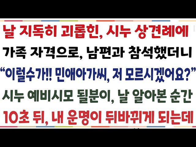 (반전신청사연) 시누 상견례에 가족자격으로 남편하고 참석했더니 "이럴수가!! 민애아가씨  저 모르시겠어요?" 시누 예비시모될분이 날 알아본 순간 [신청사연][사이다썰][사연라디오]