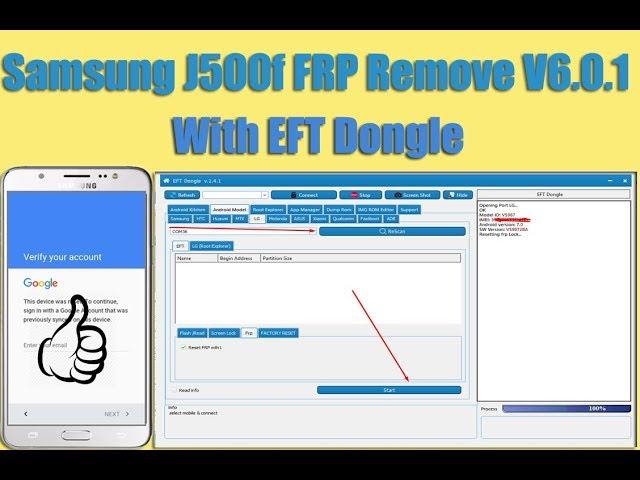 Samsung J500f FRP Remove V6.0.1 With EFT Dongle