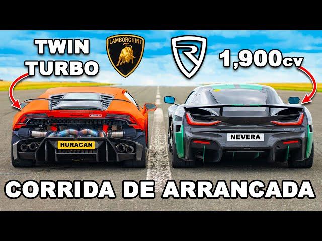 Lambo Huracan de 1800cv vs Rimac Nevera: CORRIDA DE ARRANCADA