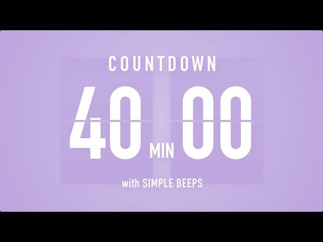 40 Min Countdown Flip Clock Timer / Simple Beeps 🫐 