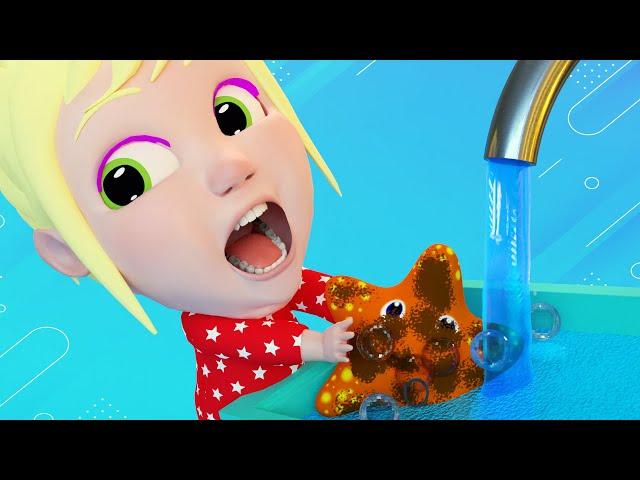 Clean Clean Cleanliness! Toys in a Whirl of Water + Nursery Rhymes