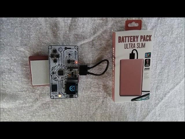 BrainPad made portable. Attached to 5 V. power platform.