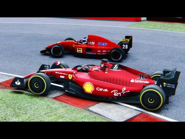 Ferrari F1 2022 F1-75 vs Ferrari F1 1992 Ivan Capelli at Montreal Canada GP