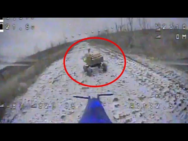 Russian Unmanned Ground Vehicle Destroyed By FPV Drone