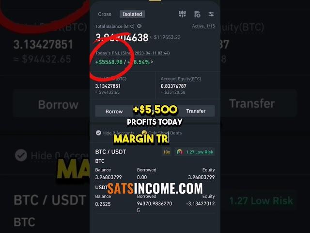 Margin trading on Binance +$5,500 profit #crypto #bitcoin #shorts