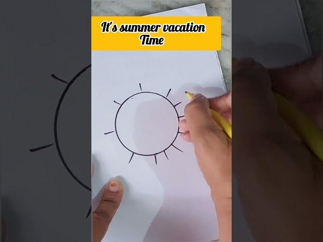 How to draw sun | summer vacation time #drawing #sun