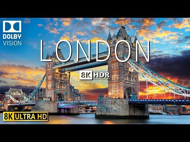 LONDON Cityscape 4K HDR With Soft Piano Music - 60FPS - 8K Cinematic