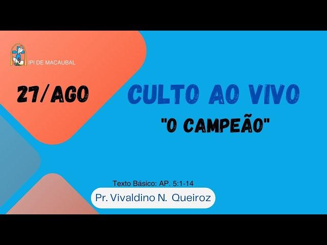 Mensagem: O CAMPEÃO / Texto  Ap. 5:1-14