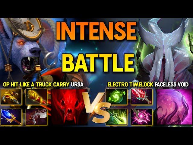 INTENSE HARD CARRY BATTLE | OP HIT LIKE A TRUCK URSA VS. ELECTRO TIMELOCK FACELESS VOID DotA 2